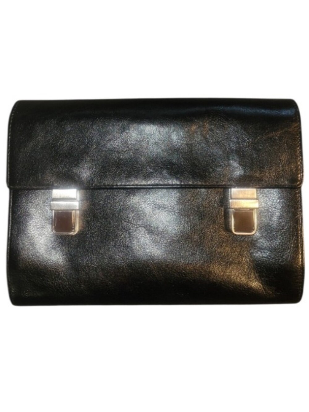RedEnvelope Black Leather Executive Cosmetic Toiletry Bag Dopp Kit